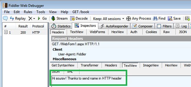 Header value in HttpHandler